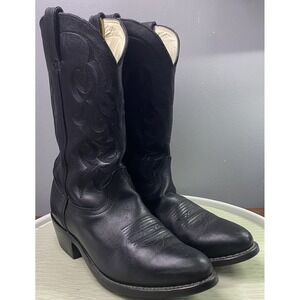 Durango Men's Black Leather Oil Resistant Western Cowboy Roper Riding Boots 9.5D